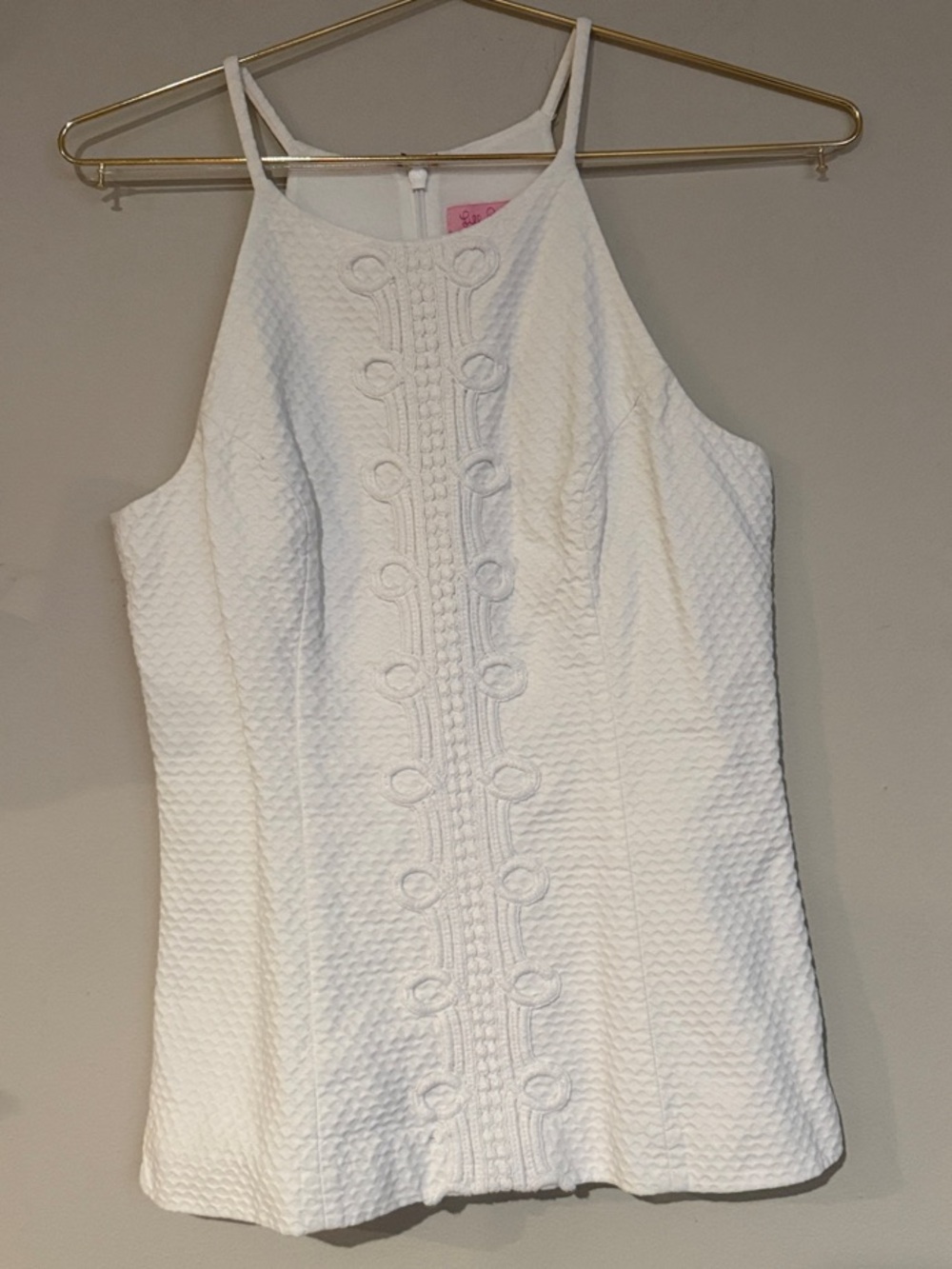 White Textured Halter Tank Top - Women